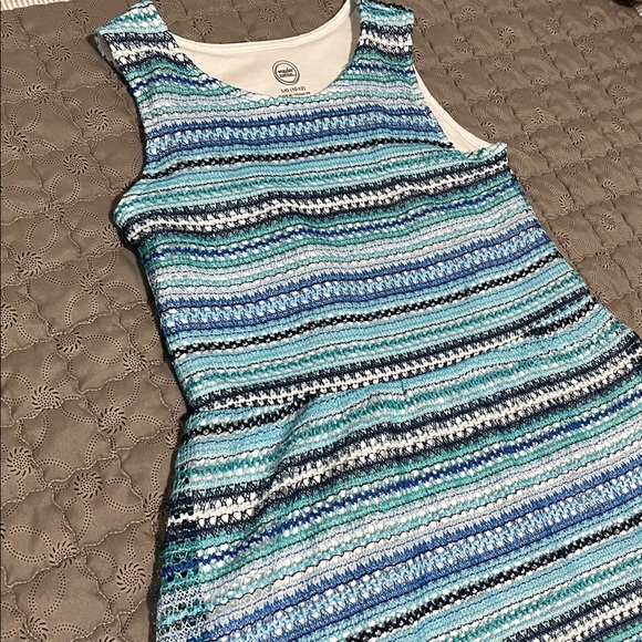 Wonder Nation Blue and White Textured Dress - Picture 3 of 5